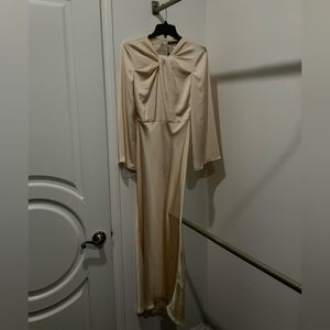 Zara open back satin effect dress